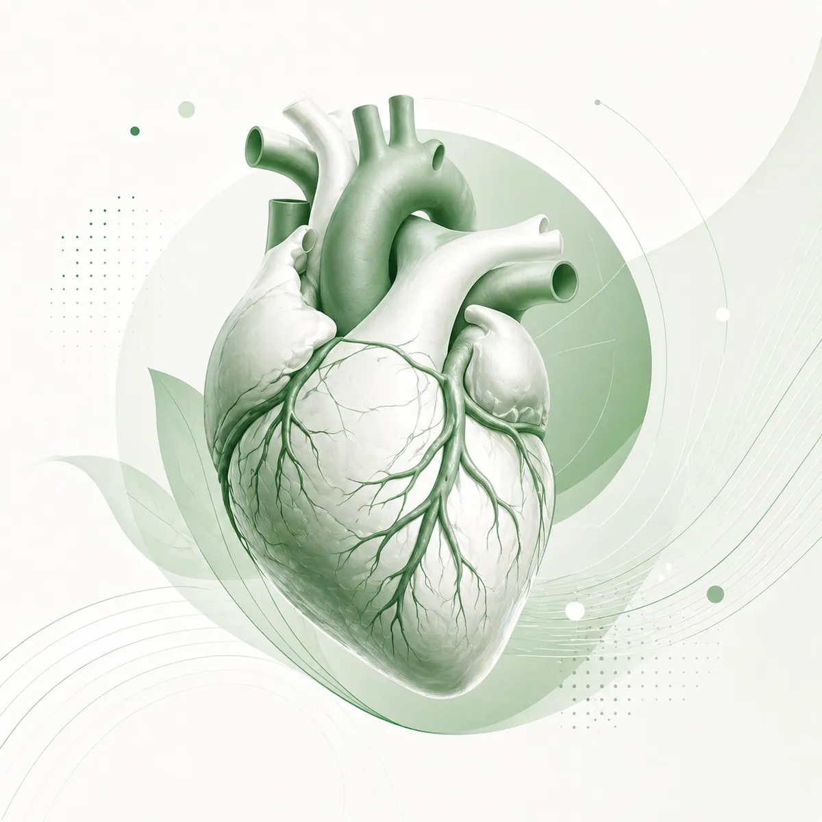 Anatomical heart illustration representing statin therapy and cardiovascular health
