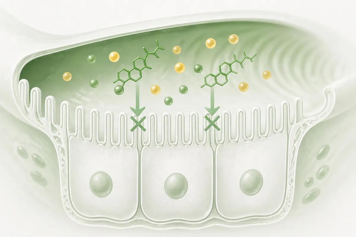 Plant sterol molecules blocking cholesterol absorption at intestinal wall — LDL reduction mechanism